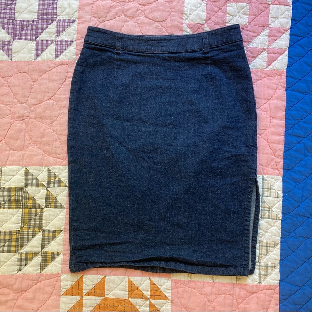 Vtg Esprit Denim Pencil Skirt